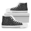 Black And Grey Digital Camo Print White High Top Sneakers