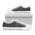 Black And Grey Digital Camo Print White Low Top Sneakers