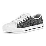 Black And Grey Digital Camo Print White Low Top Shoes