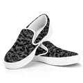 Black And Grey Digital Camo Print White Slip On Sneakers