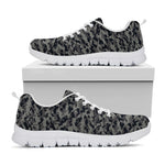 Black And Grey Digital Camo Print White Sneakers