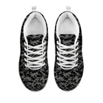 Black And Grey Digital Camo Print White Sneakers