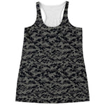 Black And Grey Digital Camo Print Women's Racerback Tank Top