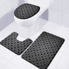 Black And Grey Playing Card Suits Print 3 Piece Bath Mat Set