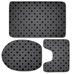 Black And Grey Playing Card Suits Print 3 Piece Bath Mat Set