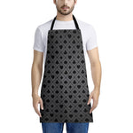 Black And Grey Playing Card Suits Print Apron