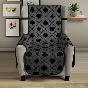 Black And Grey Playing Card Suits Print Armchair Protector