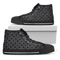 Black And Grey Playing Card Suits Print Black High Top Sneakers