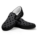 Black And Grey Playing Card Suits Print Black Slip On Sneakers