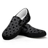 Black And Grey Playing Card Suits Print Black Slip On Shoes