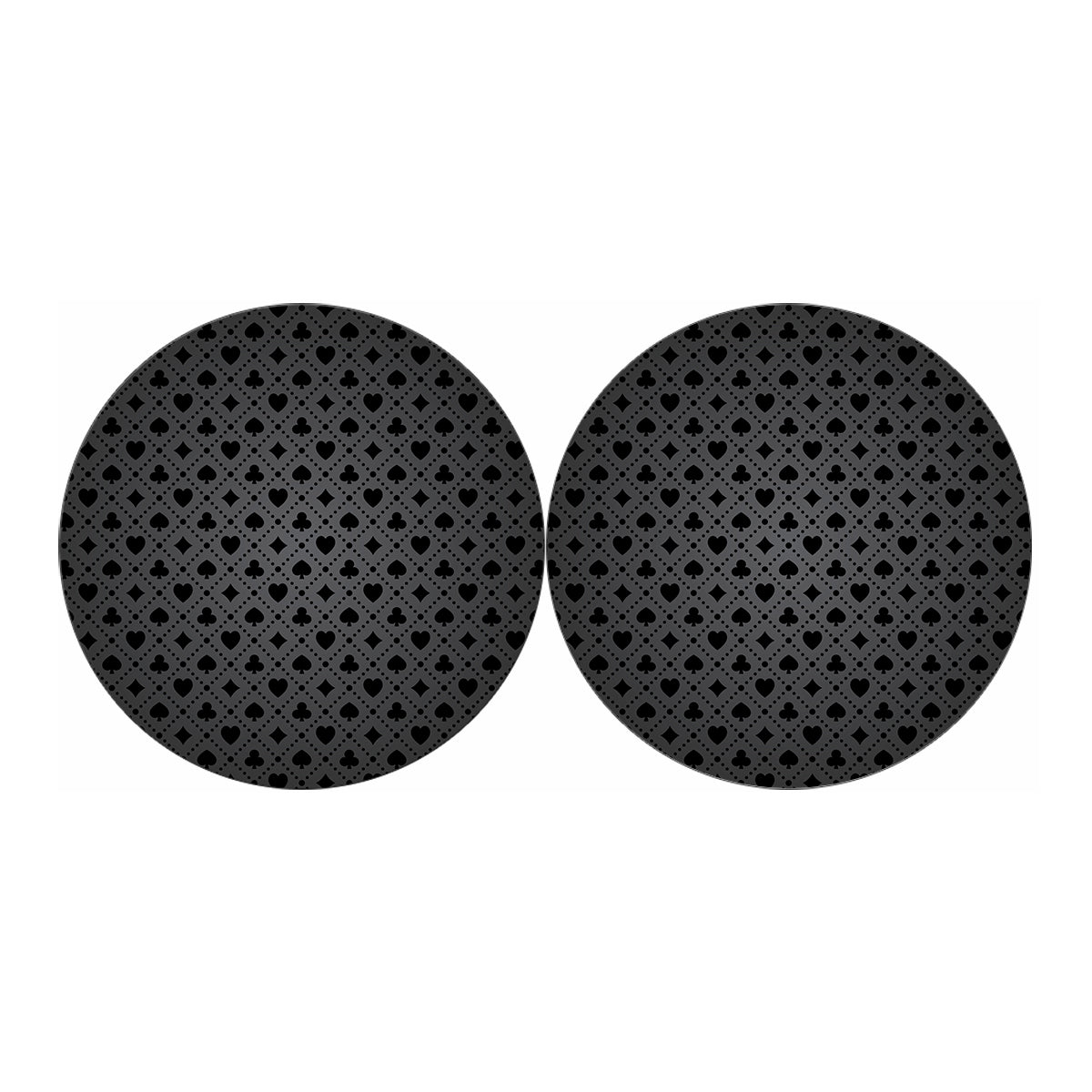 Black And Grey Playing Card Suits Print Car Coasters