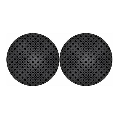 Black And Grey Playing Card Suits Print Car Coasters