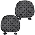 Black And Grey Playing Card Suits Print Car Headrest Covers