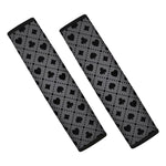 Black And Grey Playing Card Suits Print Car Seat Belt Covers