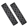 Black And Grey Playing Card Suits Print Car Seat Belt Covers