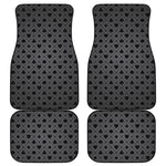 Black And Grey Playing Card Suits Print Front and Back Car Floor Mats