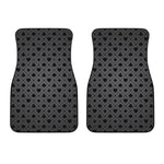 Black And Grey Playing Card Suits Print Front Car Floor Mats