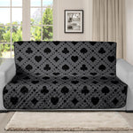 Black And Grey Playing Card Suits Print Futon Protector