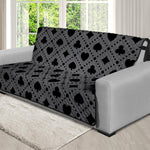 Black And Grey Playing Card Suits Print Futon Protector