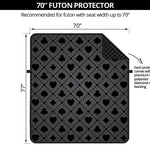 Black And Grey Playing Card Suits Print Futon Protector