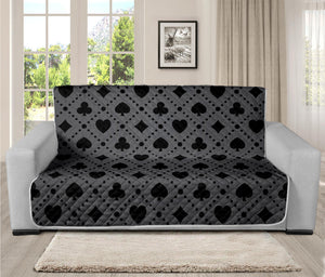 Black And Grey Playing Card Suits Print Futon Protector