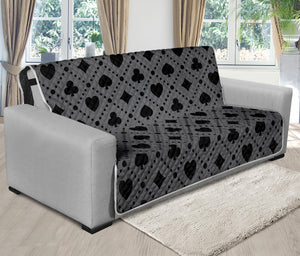 Black And Grey Playing Card Suits Print Futon Protector