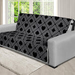 Black And Grey Playing Card Suits Print Futon Protector