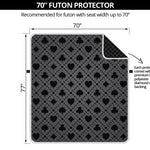 Black And Grey Playing Card Suits Print Futon Protector