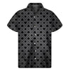 Black And Grey Playing Card Suits Print Men's Short Sleeve Shirt