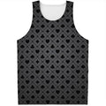 Black And Grey Playing Card Suits Print Men's Tank Top