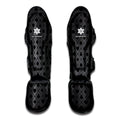 Black And Grey Playing Card Suits Print Muay Thai Shin Guards