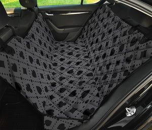 Black And Grey Playing Card Suits Print Pet Car Back Seat Cover