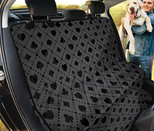 Black And Grey Playing Card Suits Print Pet Car Back Seat Cover