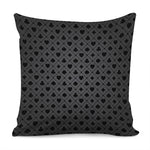 Black And Grey Playing Card Suits Print Pillow Cover