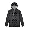 Black And Grey Playing Card Suits Print Pullover Hoodie