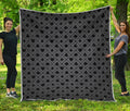 Black And Grey Playing Card Suits Print Quilt