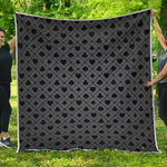 Black And Grey Playing Card Suits Print Quilt