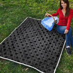 Black And Grey Playing Card Suits Print Quilt