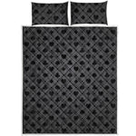 Black And Grey Playing Card Suits Print Quilt Bed Set