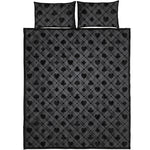 Black And Grey Playing Card Suits Print Quilt Bed Set