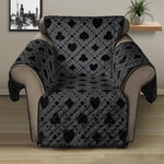 Black And Grey Playing Card Suits Print Recliner Protector