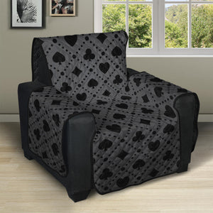 Black And Grey Playing Card Suits Print Recliner Protector