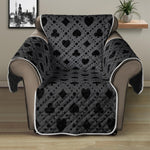 Black And Grey Playing Card Suits Print Recliner Protector