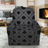 Black And Grey Playing Card Suits Print Recliner Slipcover