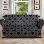 Black And Grey Playing Card Suits Print Sofa Protector