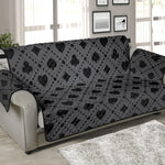 Black And Grey Playing Card Suits Print Sofa Protector