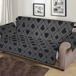 Black And Grey Playing Card Suits Print Sofa Protector