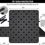 Black And Grey Playing Card Suits Print Sofa Protector