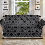 Black And Grey Playing Card Suits Print Sofa Protector