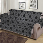 Black And Grey Playing Card Suits Print Sofa Protector